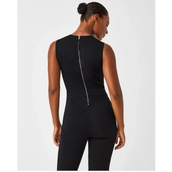 Nwt Women's Spanx Perfect Sleeveless Jumpsuit In Black Size XL Petite - Picture 3 of 8